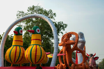 Bangladeshi people attend Mangal Shobhajatra, a rally in celebration of the Bengali New Year or "Pohela Baishakh".