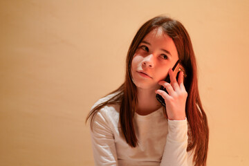 teenage girl with mobile phone 