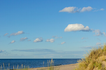 beautiful sky band altic sea view, with clouds and nobody
