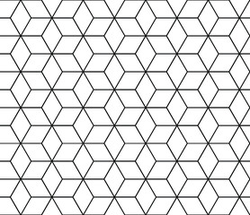 Fototapeta premium Seamless vector grid. Decorative pattern hexagon. Monochrome texture for plotter or laser cut. Decorative background.