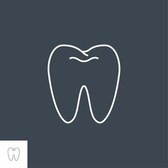 Tooth Thin Line Vector Icon. Flat Icon Isolated on the Black Background. Editable Stroke EPS file. Vector illustration.