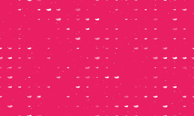 Seamless background pattern of evenly spaced white eggplant symbols of different sizes and opacity. Vector illustration on pink background with stars