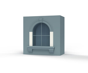 3D illustration, icon, classic architecture jamb profile molding window, isolated on white background © web_eliseeva