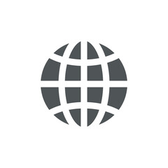 World globe icon isolated on white background. Networking symbol modern, simple, vector, icon for website design, mobile app, ui. Vector Illustration