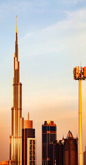 DUBAI, UAE - FEBRUARY 2018: Dubai skyline with Burj Khalifa