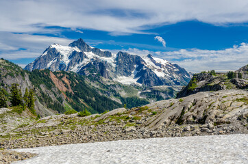 Beautiful Mountain Artist Ridge Trail Park. Mount Baker, Washington, USA.