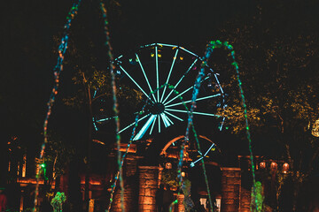 giant wheel carnival festival at night