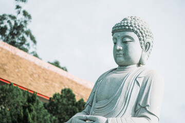 buddha statue gray chinese temple