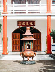 chinese lantern on temple entrance