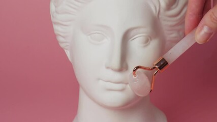 Face jade stone rollers and gua sha massage for trendy Venus plaster head - Powered by Adobe