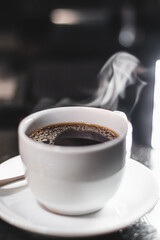 cup of coffee with steam