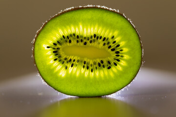 kiwi in cross section, tropical fruit