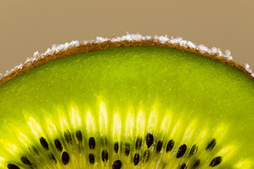 kiwi in cross section, tropical fruit