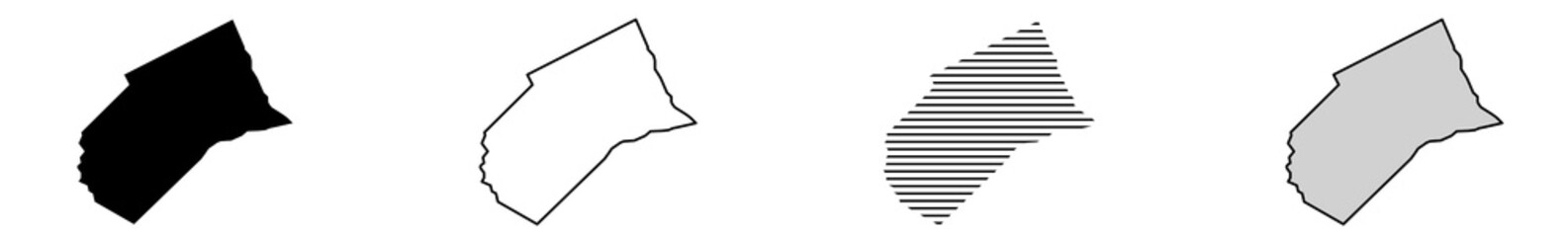 Merced County Map Black | California County Border | United States | US America | Transparent Isolated | Variations