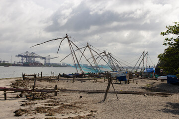 Fototapeta premium Hafen von Cochin (Kochi) in Kerala in Südindien