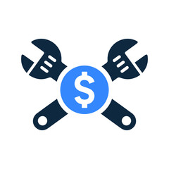 Business, work, service cost icon. Editable vector isolated on a white background.