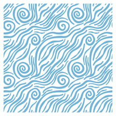 Fototapeta na wymiar Seamless pattern of blue waves. Design for backdrops with sea, rivers or water texture.