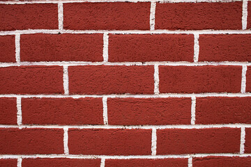 Beautiful red brick wall for background or texture. ideal straight lines