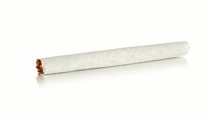 unfiltered cigarette on white background