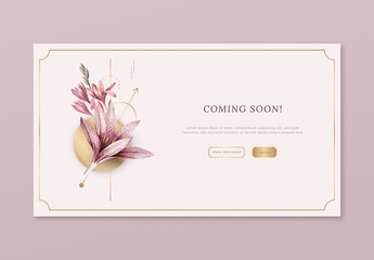 Pink Floral Announcement Banner
