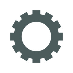 Gear, control center, cogwheel icon. Gray color vector graphics.