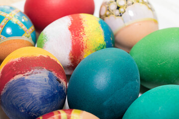 Fototapeta na wymiar Easter. Easter colored eggs in close-up