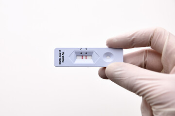 COVID-19 virus disease healthcare check, Coronavirus global pandemic outbreak, Rapid Test,Quick Antigen Detection Testing RADT,patient fast antibody specimen serology analysis