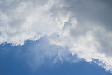 Lovely white summer clouds on blue sky