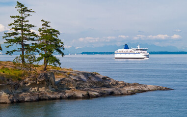 Ferry sailing from Vancouver to Victoria, Canada.
