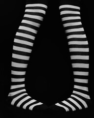 Legs with striped socks