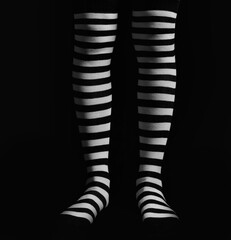 Legs with striped socks - 425878088