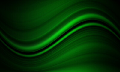 Obraz premium Abstract green wave on a black background 