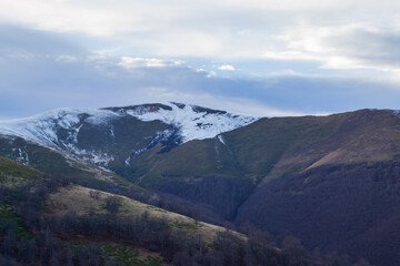 mountains in the snow