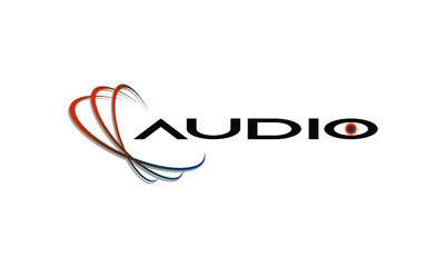 DJ Dance Party Logo, Recording Studio Emblem, Audio Wave and Light Dark Gradient Background

