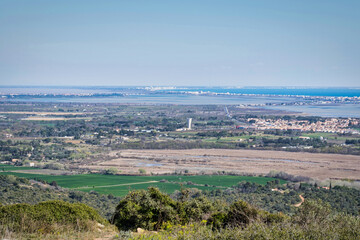 aerial view on Villeneuve-lès-Maguelone, Palavas, Carnon  La Grande Motte