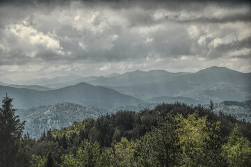clouds over the mountains