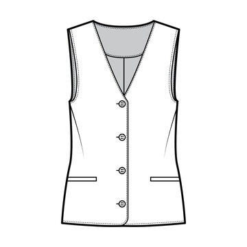 white vest front view clip art preview