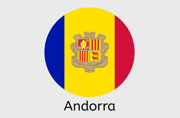 Andorra country flag icon, Andorran flag vector illustration, Europe
