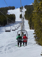Running chair lifts at Breckenridge Ski Resort,  Colorado