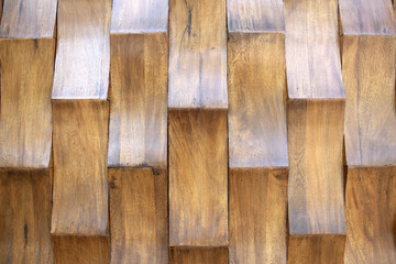 Closeup of a carved wood texture pattern 3d design of a door for construction