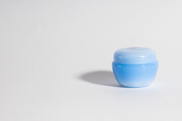 Plastic containers without labels or brand on a white background. 