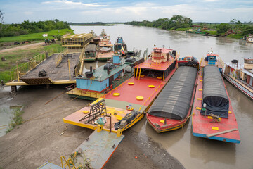 View from the Carlos Llenas bridge, on the Metica river, Puerto Lopez, Meta, Colombia