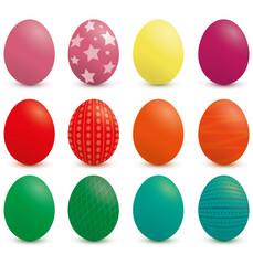 collection of colorful Easter eggs vector Graphics illustration holiday decorations