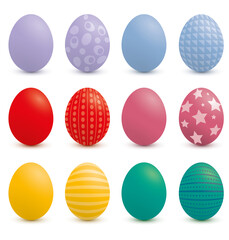 collection of colorful Easter eggs vector Graphics illustration holiday decorations