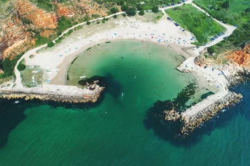 Foto op Plexiglas Bolata strand, Balgarevo, Bulgarije Bolatastrand Bulgarije. Exotische baai bij Kaap Kaliakra en Albena, provincie Varna