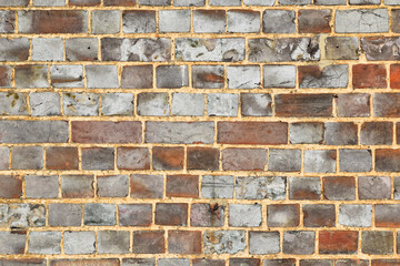 Brick wall, red brick background.