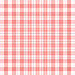 Easter Tartan plaid. Scottish pattern in red and white cage. Scottish cage. Traditional Scottish checkered background. Seamless fabric texture. Vector illustration
