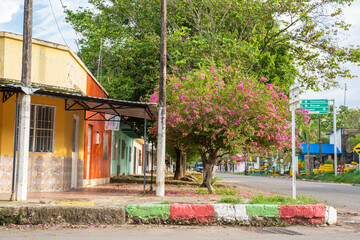 typical street of Puerto Lopez, Meta, Colombia