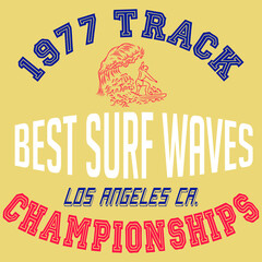 Illustration vector surfer with text for fashion design