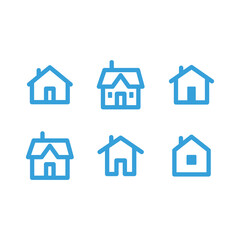House vector icon set. Home simple linear symbols.